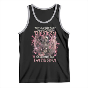 Gothic Skeleton Fairy Tank Top She Whispered Back I Am The Storm Dark Angel TS02 Black Athletic Heather Print Your Wear
