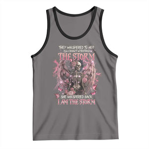 Gothic Skeleton Fairy Tank Top She Whispered Back I Am The Storm Dark Angel TS02 Deep Heather Black Print Your Wear