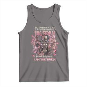 Gothic Skeleton Fairy Tank Top She Whispered Back I Am The Storm Dark Angel TS02 Deep Heather Print Your Wear
