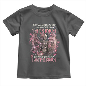 Gothic Skeleton Fairy Toddler T Shirt She Whispered Back I Am The Storm Dark Angel TS02 Dark Heather Print Your Wear