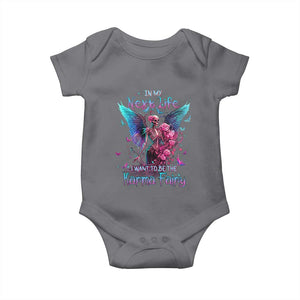 Gothic Skeleton Roses Baby Onesie In My Next Life I Want To Be The Karma Fairy TS02 Charcoal Print Your Wear