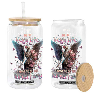 Gothic Skeleton Roses Glass Can In My Next Life I Want To Be The Karma Fairy Pink TS02 Black Print Your Wear