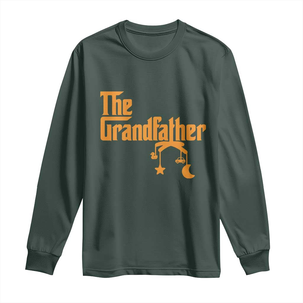 Grandfather Long Sleeve Shirt Funny Grandpa Fathers Day TS10 Dark Forest Green Print Your Wear