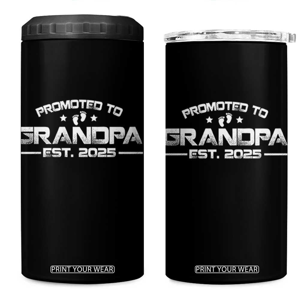 Grandpa Est 2025 4 in 1 Can Cooler Tumbler New Grandpa Father's Day Gift TS10 One Size: 16 oz Black Print Your Wear