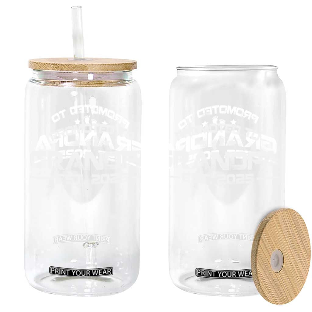 Grandpa Est 2025 Glass Can New Grandpa Father's Day Gift TS10 Black Print Your Wear