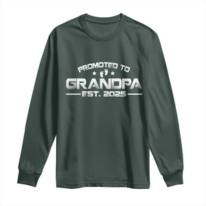 Grandpa Est 2025 Long Sleeve Shirt New Grandpa Father's Day Gift TS10 Dark Forest Green Print Your Wear
