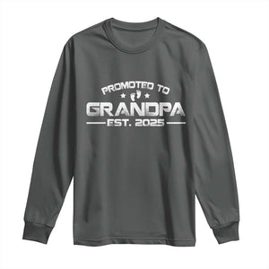 Grandpa Est 2025 Long Sleeve Shirt New Grandpa Father's Day Gift TS10 Dark Heather Print Your Wear