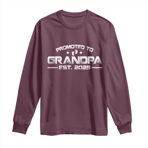 Grandpa Est 2025 Long Sleeve Shirt New Grandpa Father's Day Gift TS10 Maroon Print Your Wear