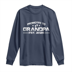 Grandpa Est 2025 Long Sleeve Shirt New Grandpa Father's Day Gift TS10 Navy Print Your Wear