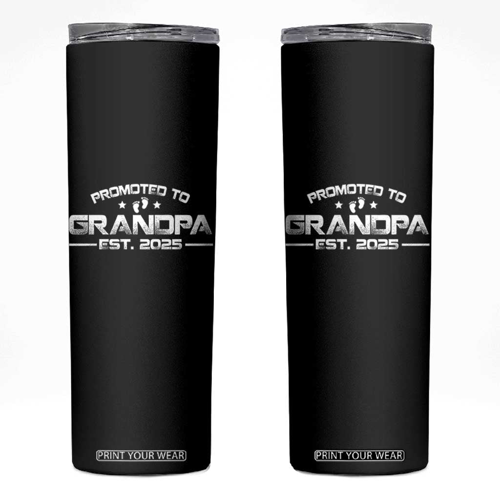 Grandpa Est 2025 Skinny Tumbler New Grandpa Father's Day Gift TS10 Black Print Your Wear