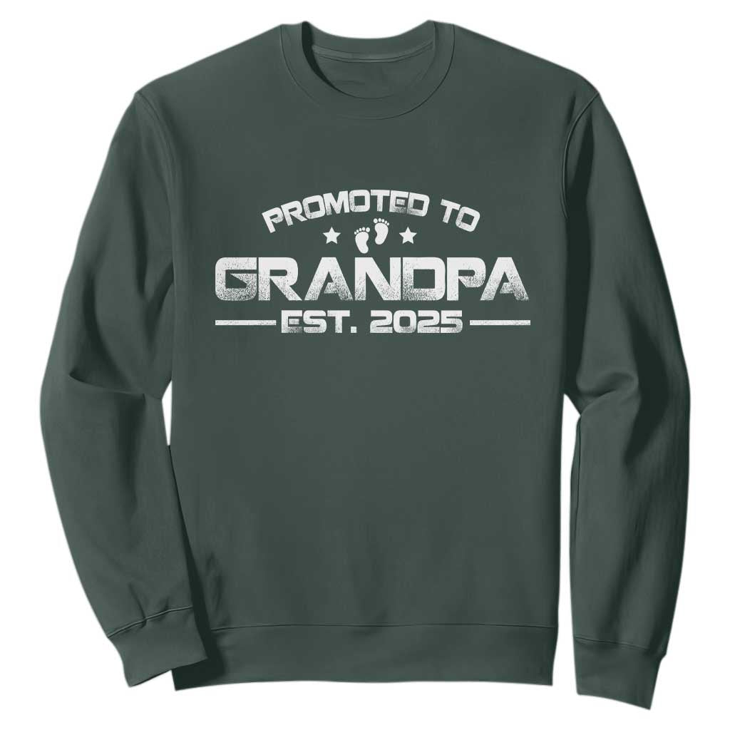 Grandpa Est 2025 Sweatshirt New Grandpa Father's Day Gift TS10 Dark Forest Green Print Your Wear
