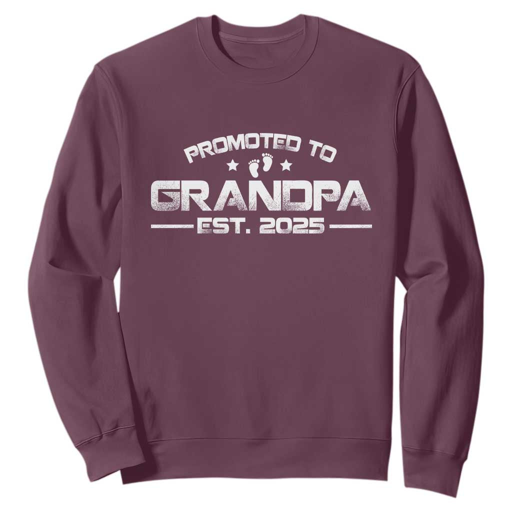 Grandpa Est 2025 Sweatshirt New Grandpa Father's Day Gift TS10 Maroon Print Your Wear