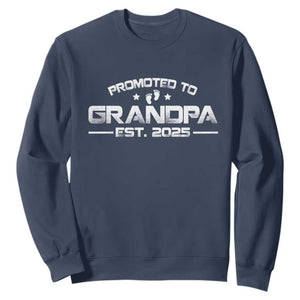 Grandpa Est 2025 Sweatshirt New Grandpa Father's Day Gift TS10 Navy Print Your Wear