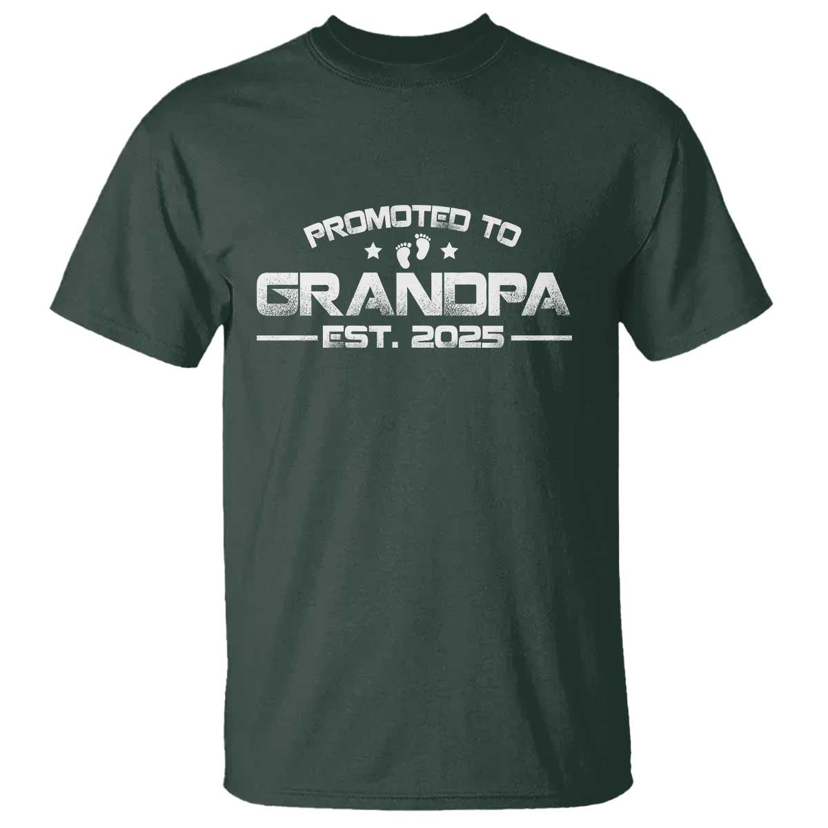 Grandpa Est 2025 T Shirt New Grandpa Father's Day Gift TS10 Dark Forest Green Print Your Wear