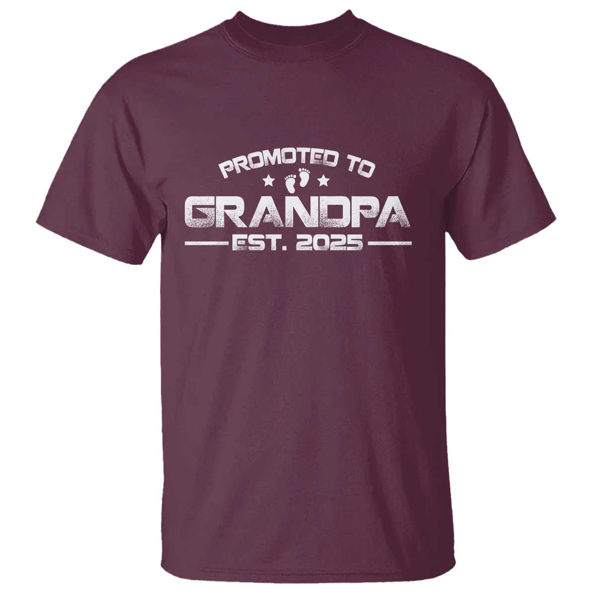 Grandpa Est 2025 T Shirt New Grandpa Father's Day Gift TS10 Maroon Print Your Wear