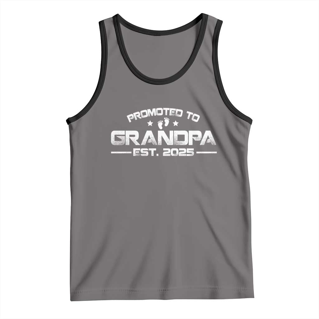 Grandpa Est 2025 Tank Top New Grandpa Father's Day Gift TS10 Deep Heather Black Print Your Wear