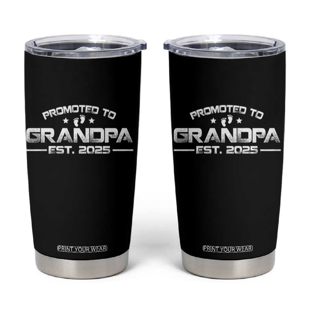 Grandpa Est 2025 Tumbler Cup New Grandpa Father's Day Gift TS10 Black Print Your Wear
