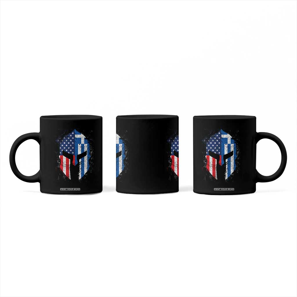 Greek American Pride Coffee Mug Greece Spartan Helmet TS09 Print Your Wear