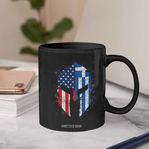 Greek American Pride Coffee Mug Greece Spartan Helmet TS09 Print Your Wear