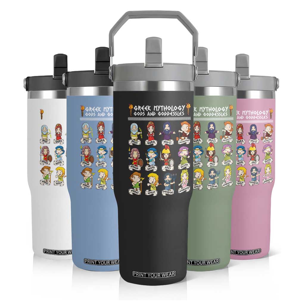 Greek Mythology Flip Straw Tumbler Gods And Goddesses TS09 Print Your Wear