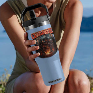 Greek Mythology Hades Cerberus Flip Straw Tumbler TS09 One Size: 30 oz Light Blue Print Your Wear