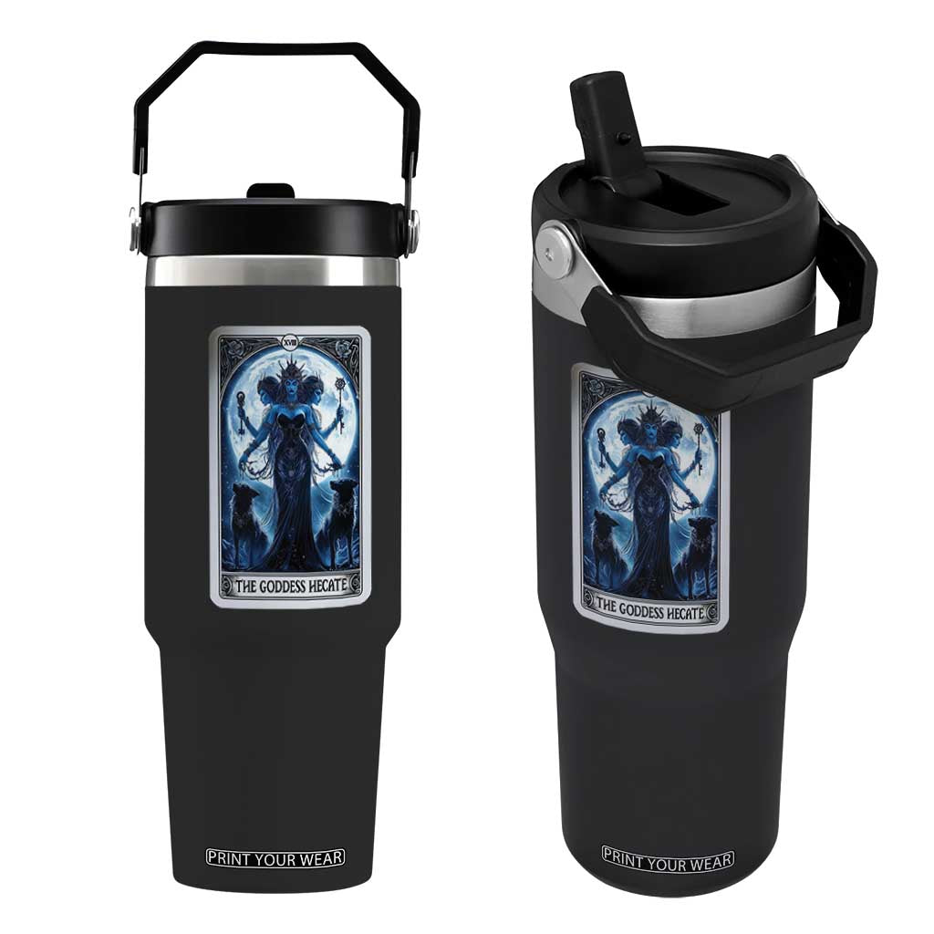 Greek Mythology Hecate Triple Goddess Flip Straw Tumbler Moon Pagan Gothic Witch TS09 One Size: 30 oz Black Print Your Wear