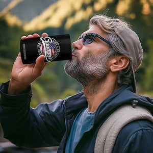 Grumpa Like Regular Grandpa Only Grumpier 4 in 1 Can Cooler Tumbler Funny Grandfather Grandpa American Flag TS10 Print Your Wear