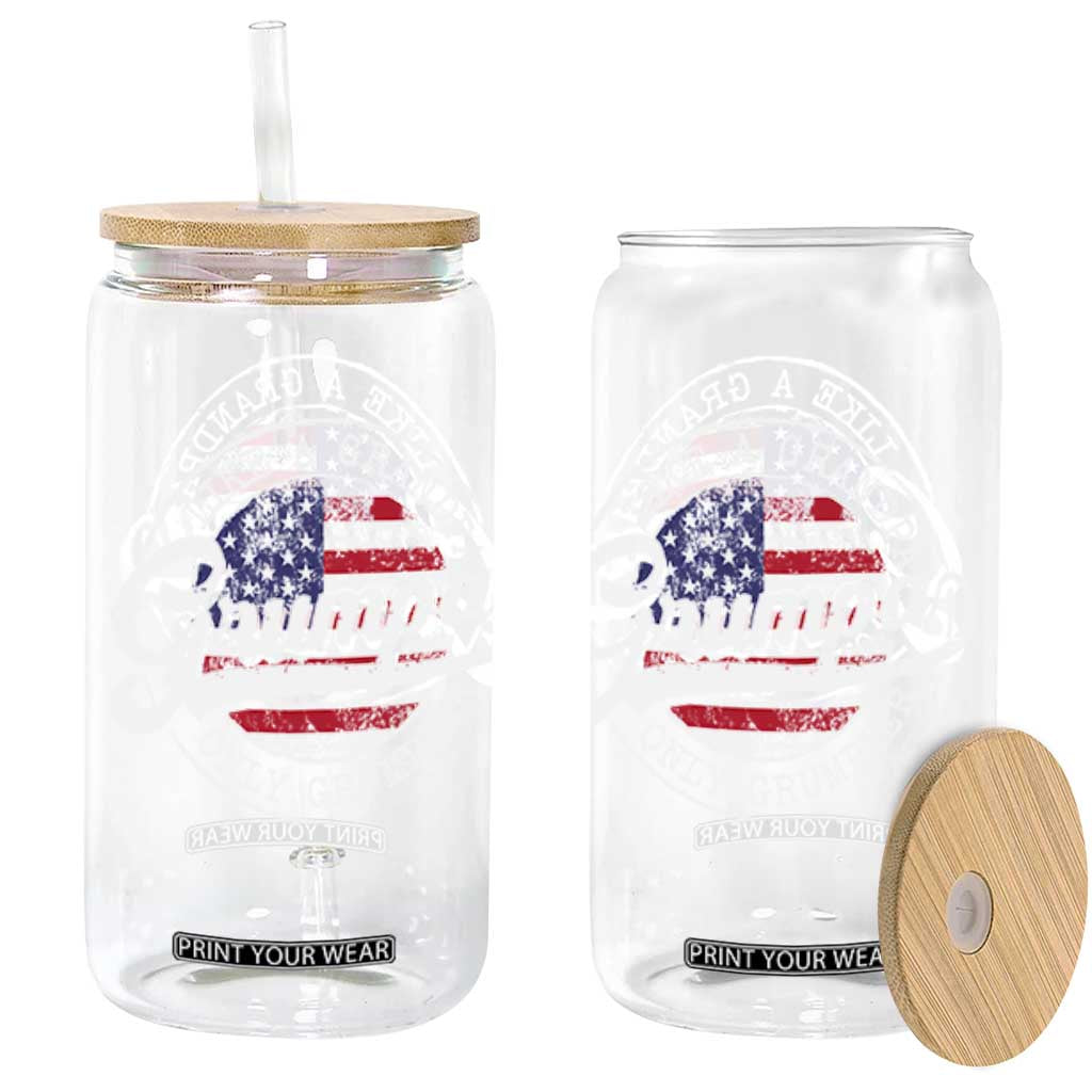 Grumpa Like Regular Grandpa Only Grumpier Glass Can Funny Grandfather Grandpa American Flag TS10 Black Print Your Wear