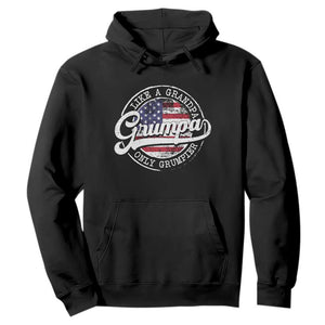 Grumpa Like Regular Grandpa Only Grumpier Hoodie Funny Grandfather Grandpa American Flag TS10 Black Print Your Wear