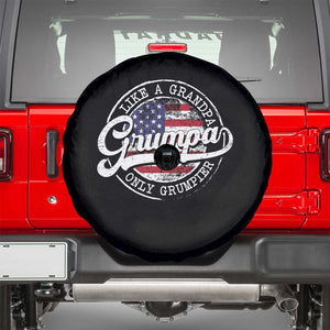 Grumpa Like Regular Grandpa Only Grumpier Spare Tire Cover Funny Grandfather Grandpa American Flag TS10 Black Print Your Wear