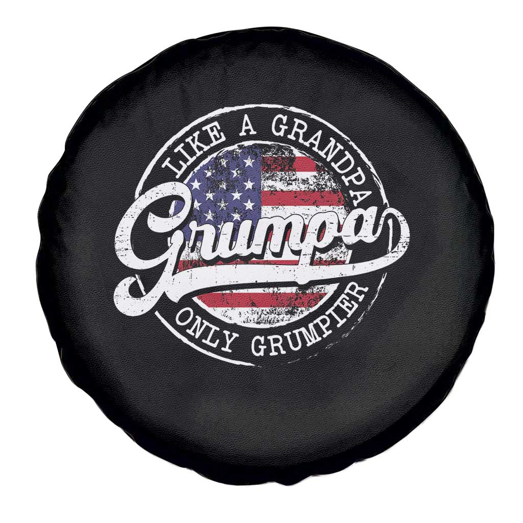 Grumpa Like Regular Grandpa Only Grumpier Spare Tire Cover Funny Grandfather Grandpa American Flag TS10 Print Your Wear