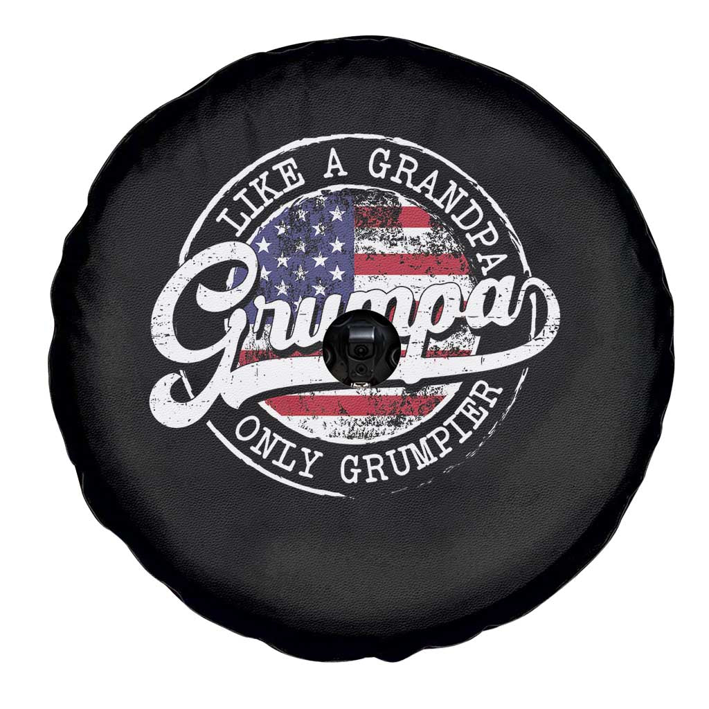 Grumpa Like Regular Grandpa Only Grumpier Spare Tire Cover Funny Grandfather Grandpa American Flag TS10 Print Your Wear