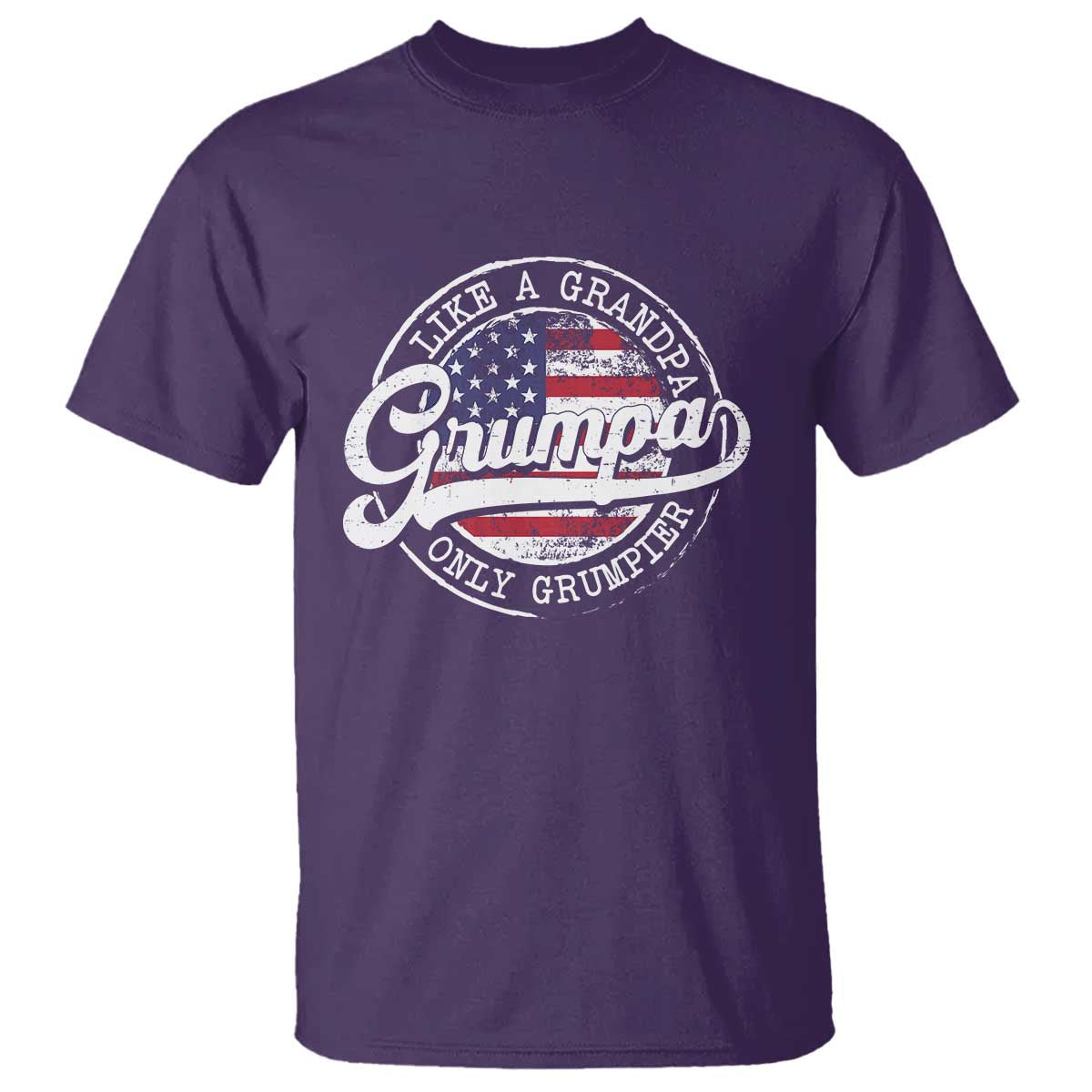 Grumpa Like Regular Grandpa Only Grumpier T Shirt Funny Grandfather Grandpa American Flag TS10 Purple Print Your Wear