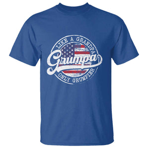 Grumpa Like Regular Grandpa Only Grumpier T Shirt Funny Grandfather Grandpa American Flag TS10 Royal Blue Print Your Wear