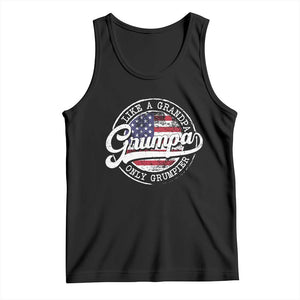 Grumpa Like Regular Grandpa Only Grumpier Tank Top Funny Grandfather Grandpa American Flag TS10 Black Print Your Wear