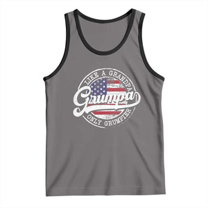 Grumpa Like Regular Grandpa Only Grumpier Tank Top Funny Grandfather Grandpa American Flag TS10 Deep Heather Black Print Your Wear