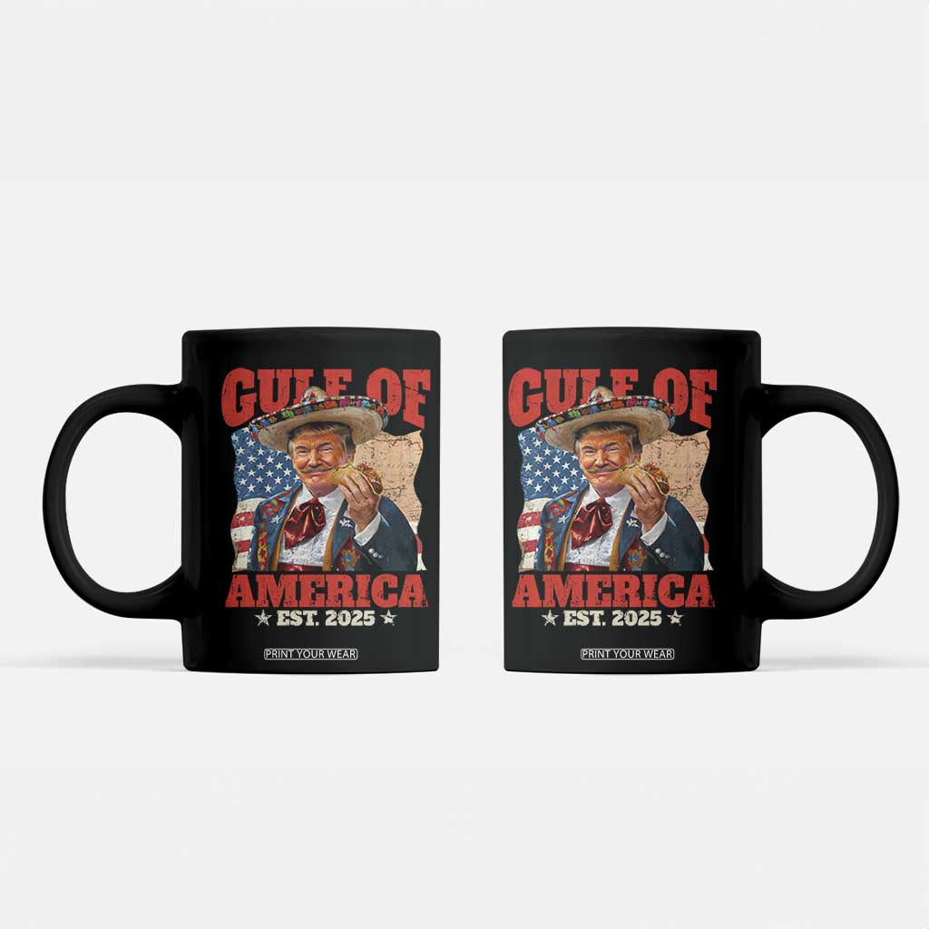 Gulf Of USA 2025 Coffee Mug USA American Flag Trump Gulf Mexico TS10 Black Print Your Wear