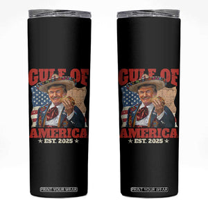 Gulf Of USA 2025 Skinny Tumbler USA American Flag Trump Gulf Mexico TS10 Black Print Your Wear