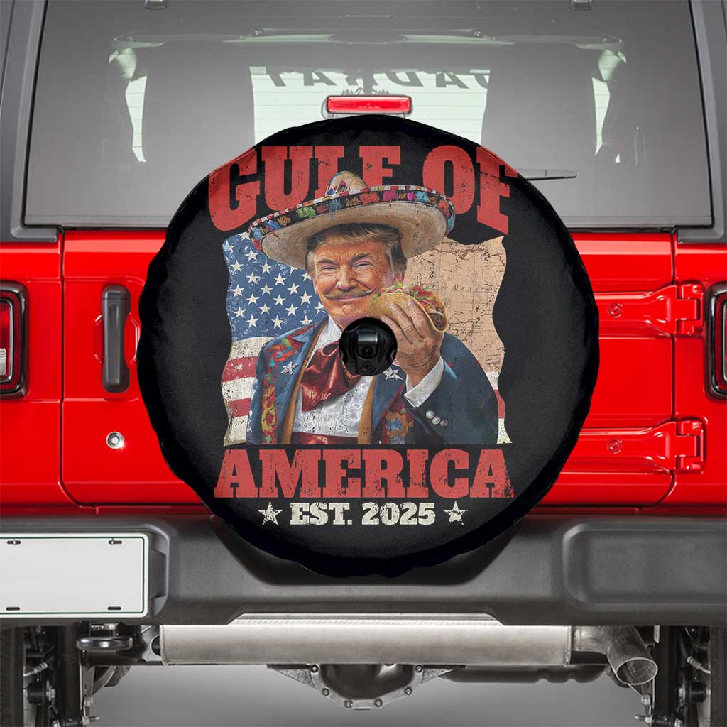 Gulf Of USA 2025 Spare Tire Cover USA American Flag Trump Gulf Mexico TS10 Black Print Your Wear