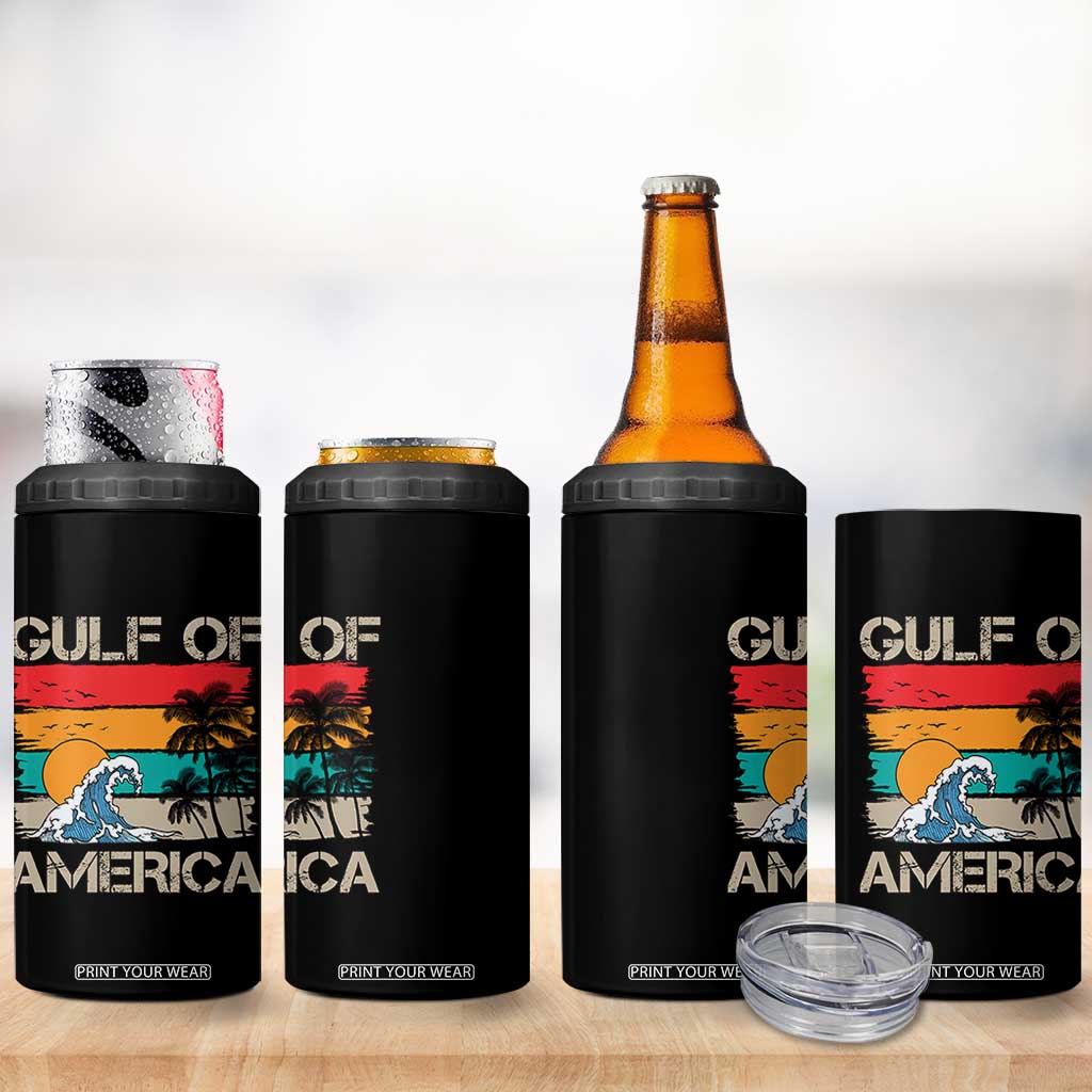 Gulf Of USA 4 in 1 Can Cooler Tumbler Funny Beach Summer Vacation Retro Vintage TS10 Print Your Wear