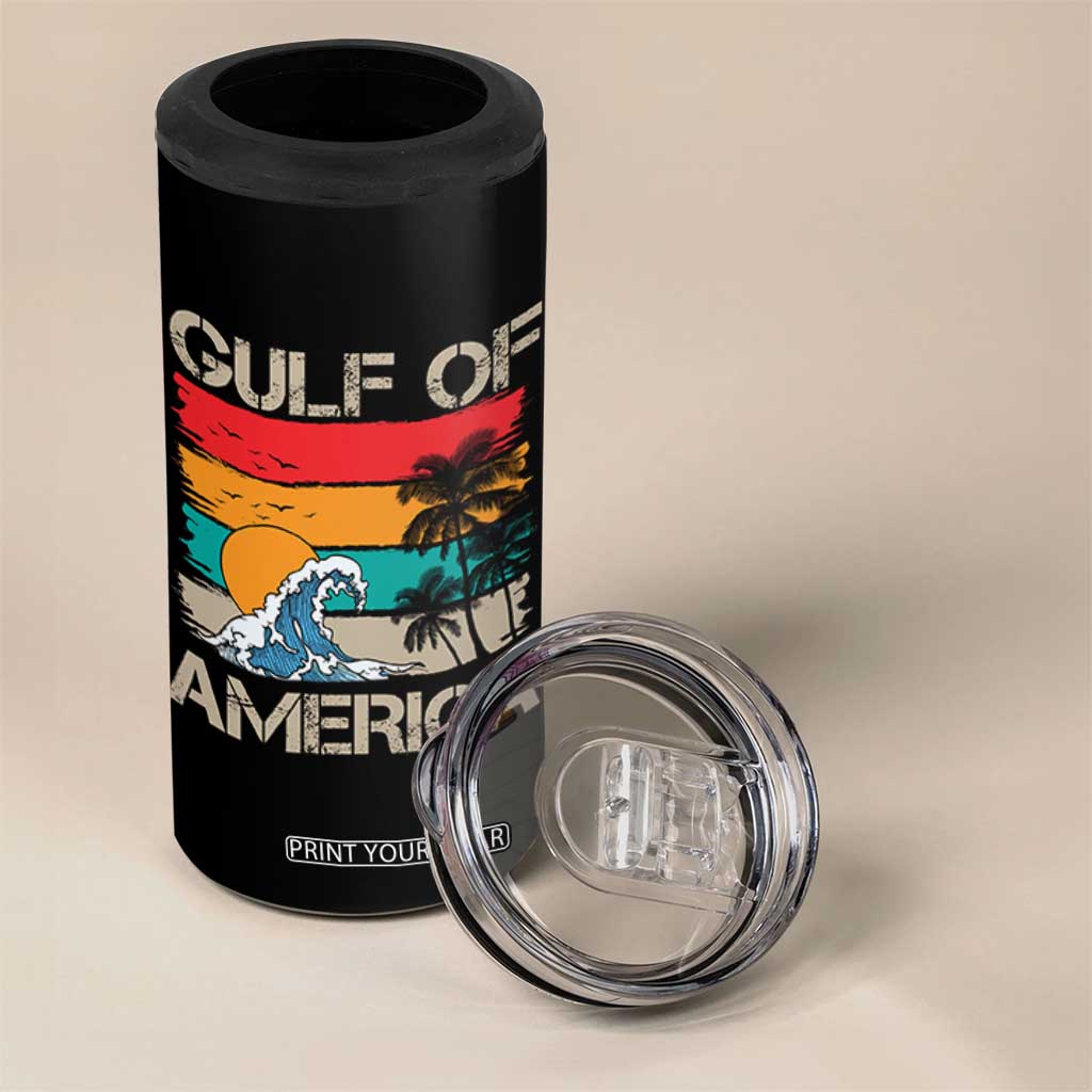 Gulf Of USA 4 in 1 Can Cooler Tumbler Funny Beach Summer Vacation Retro Vintage TS10 Print Your Wear