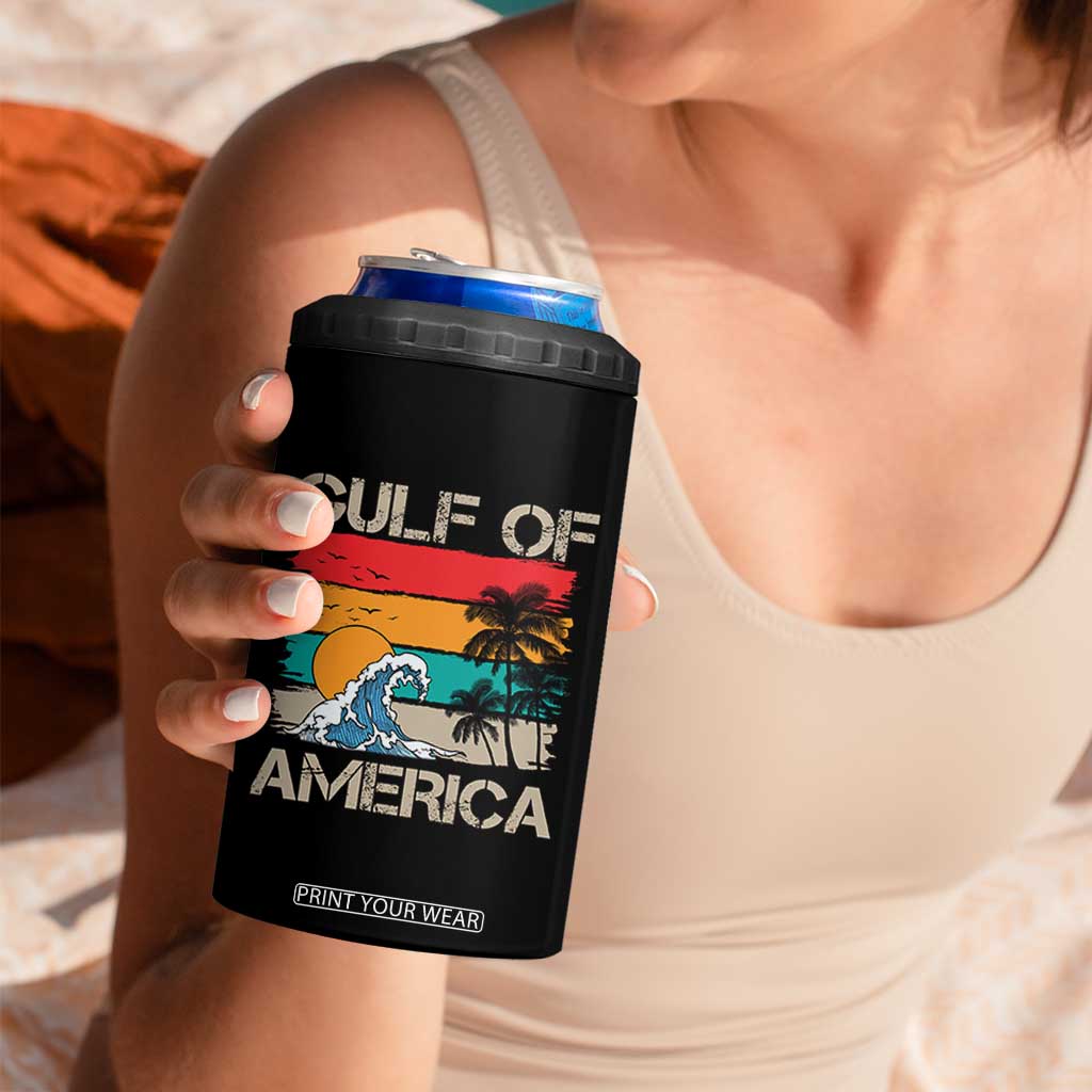 Gulf Of USA 4 in 1 Can Cooler Tumbler Funny Beach Summer Vacation Retro Vintage TS10 Print Your Wear