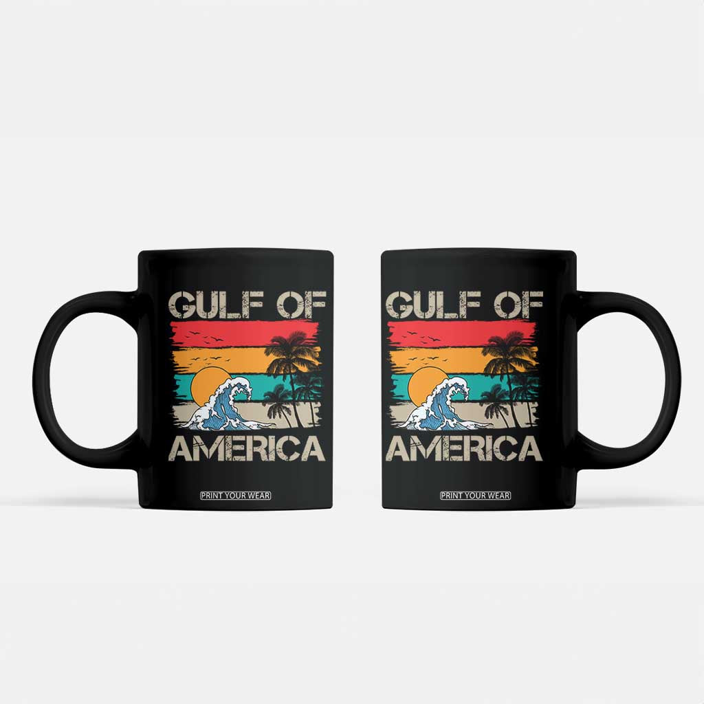 Gulf Of USA Coffee Mug Funny Beach Summer Vacation Retro Vintage TS10 Black Print Your Wear