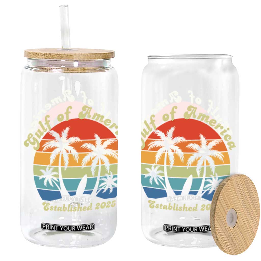 Gulf Of USA Glass Can Island Palm Summer Beach Vibes Established 2025 TS10 Black Print Your Wear