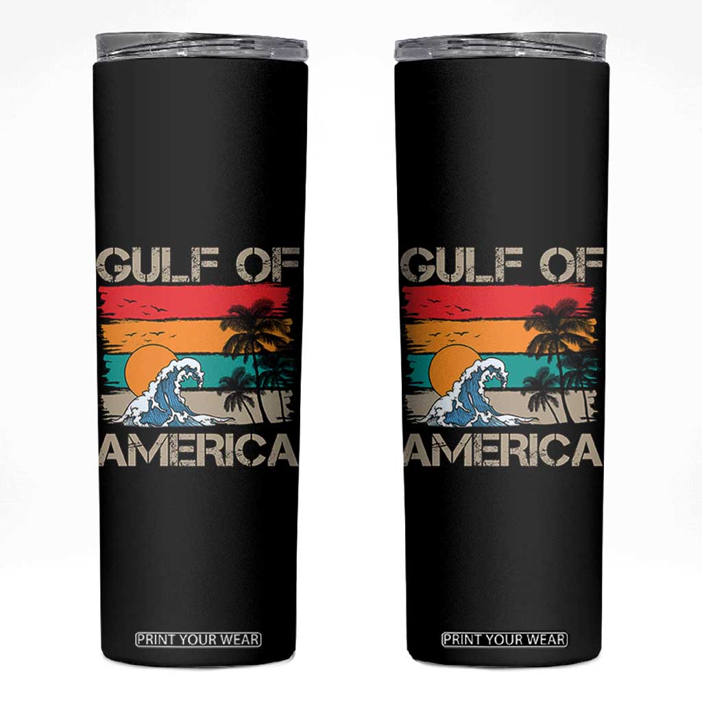 Gulf Of USA Skinny Tumbler Funny Beach Summer Vacation Retro Vintage TS10 Black Print Your Wear
