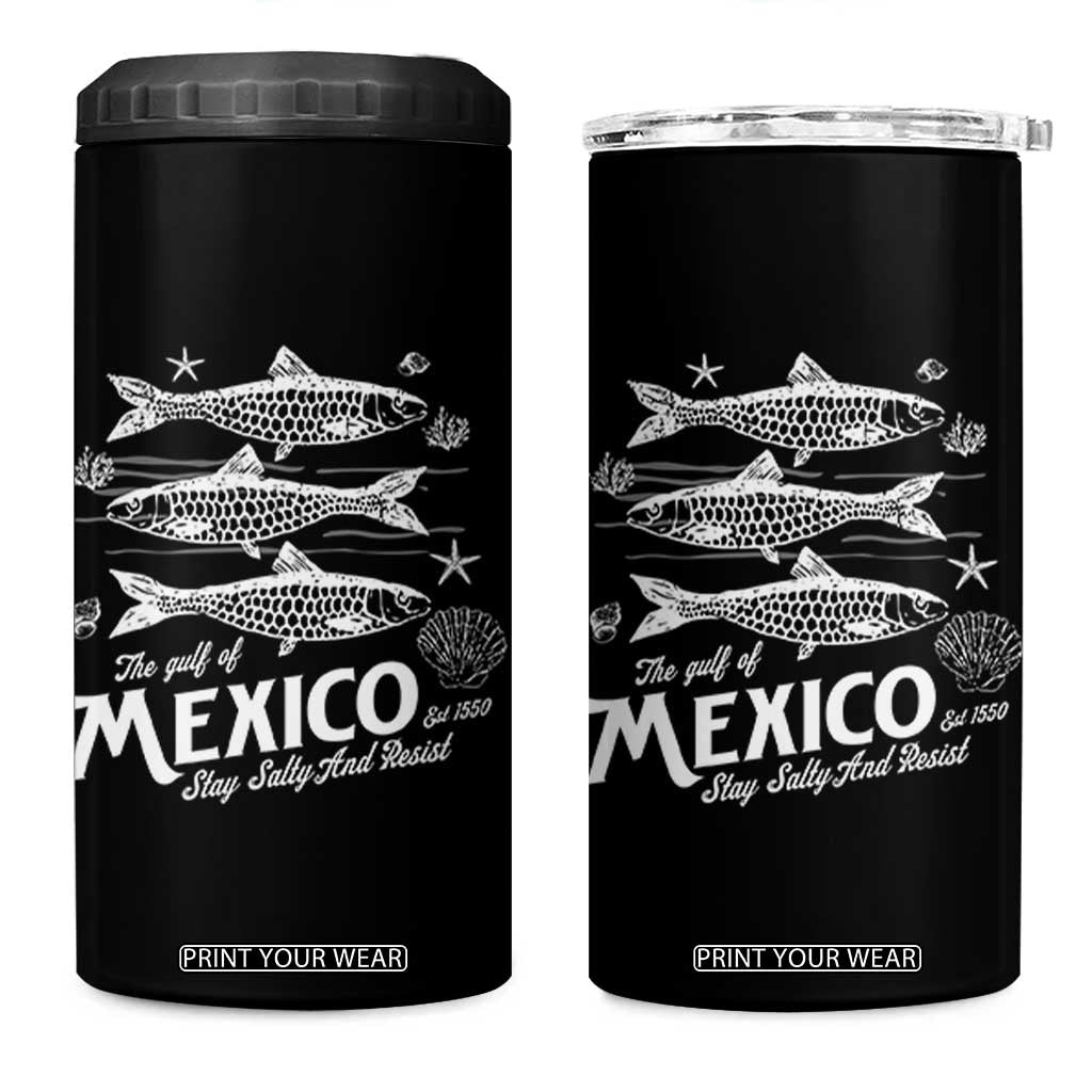 Gulf of Mexico 4 in 1 Can Cooler Tumbler Golfo de México 1550 Texas Alabama Florida Beach TS10 One Size: 16 oz Black Print Your Wear