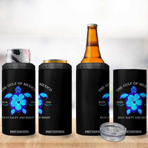 Gulf of Mexico 4 in 1 Can Cooler Tumbler Texas Alabama Florida Beach Turtle Hibiscus TS10 Print Your Wear
