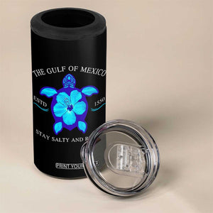 Gulf of Mexico 4 in 1 Can Cooler Tumbler Texas Alabama Florida Beach Turtle Hibiscus TS10 Print Your Wear