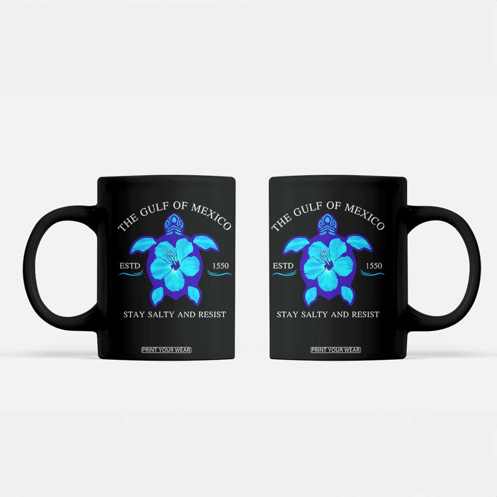 Gulf of Mexico Coffee Mug Texas Alabama Florida Beach Turtle Hibiscus TS10 Black Print Your Wear