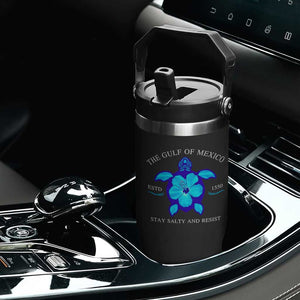Gulf of Mexico Flip Straw Tumbler Texas Alabama Florida Beach Turtle Hibiscus TS10 Print Your Wear
